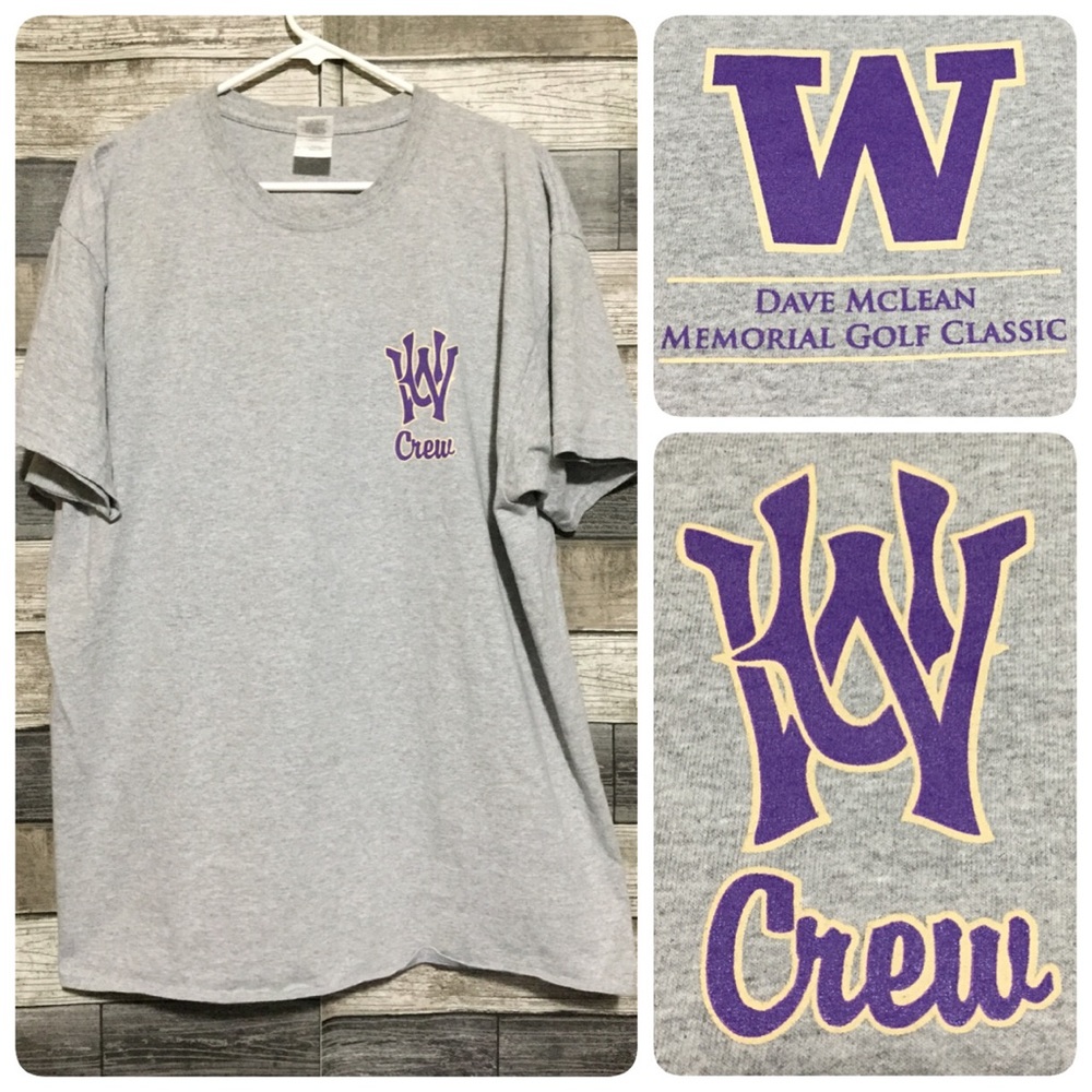 Gildan UW Crew T Shirt Men’s XL Gray Dave McLean Memorial Golf Classic